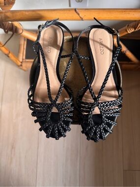 Arezzo Paola Black Flat Sandals